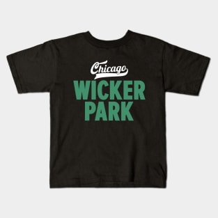 Wicker Park Chicago Minimal Logo Design - Chicago Neighborhood Series Kids T-Shirt